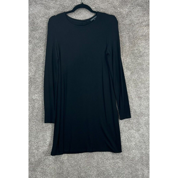 Eileen Fisher Dress XS Knee Length Black Viscose Long Sleeve Classy Tunic Career - Picture 1 of 8